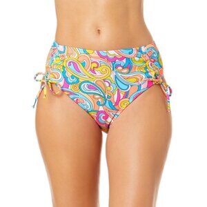 Salt + Cove Juniors' Swirl Girl Side-Tie High-Waist Bikini Bottoms Colorful XL